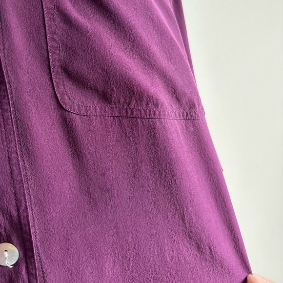 J. Taylor Silk Purple Button Down Shirt | Size 10 - Picture 10 of 10